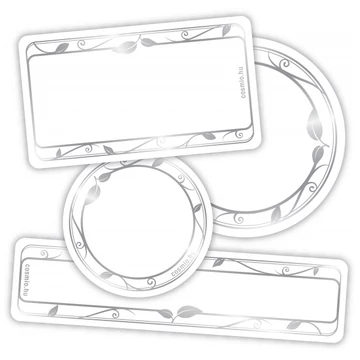 Öntapadós papírcímkék, ezüstszínű