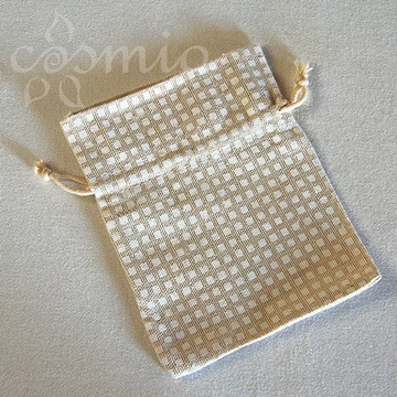 Pamutvászon zsák, kicsi, kockás