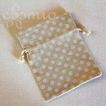 Pamutvászon zsák, kicsi, virágos