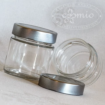 Üvegtégely ezüstszínű fémtetővel