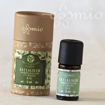Bazsalikom CT linalool illóolaj, Bio, 100%-os tisztaságú