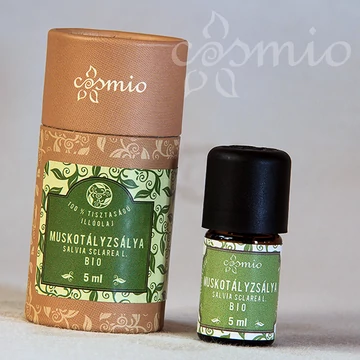 Muskotályzsálya illóolaj, bio, 100%-os tisztaságú